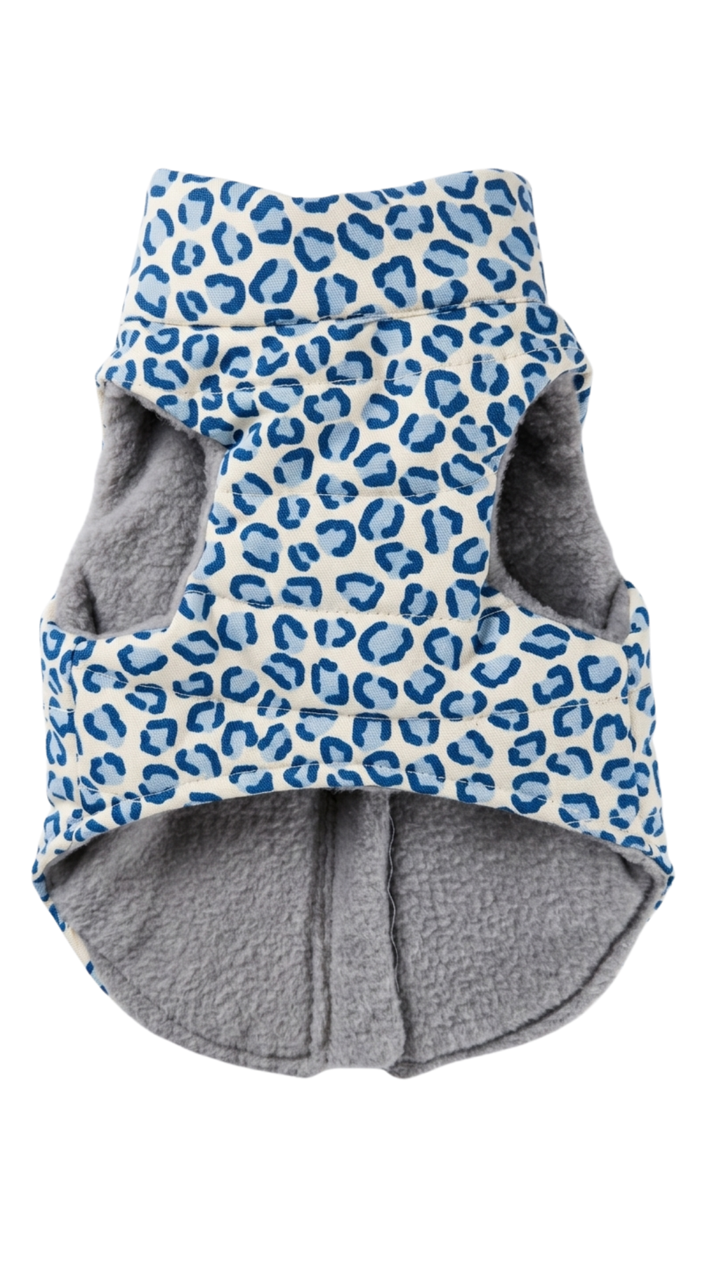 Chaleco acolchado animal print azul