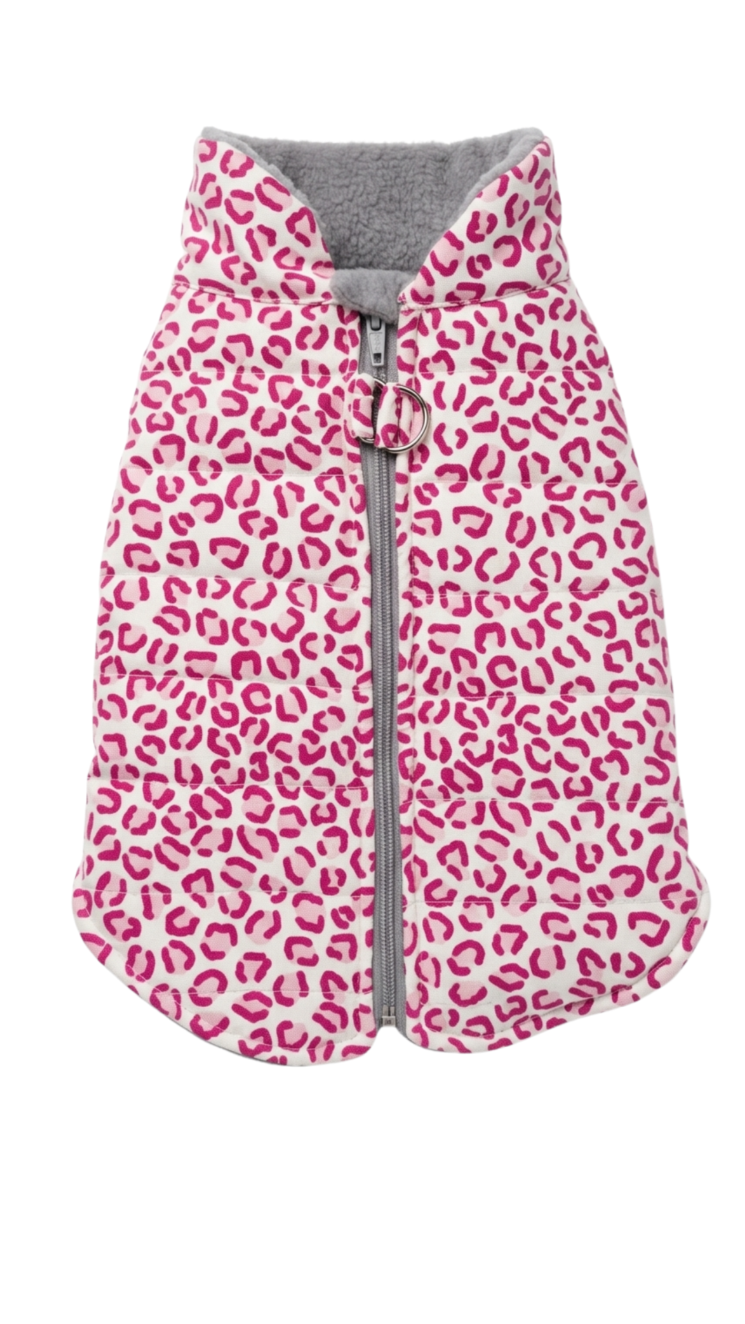 Chaleco acolchado animal print fucsia